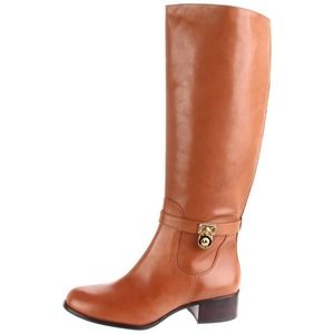 MICHAEL Michael Kors HAMILTON Leather Tall Riding Boot Heel Shoe Luggage 5.5 New